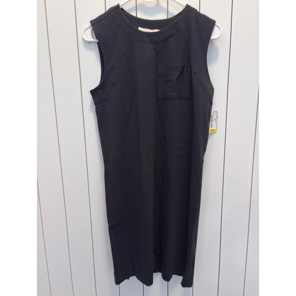 CorpCore Staple T-Shirt Dress Casual Petites XSP Black Pocket Knit Minimalist